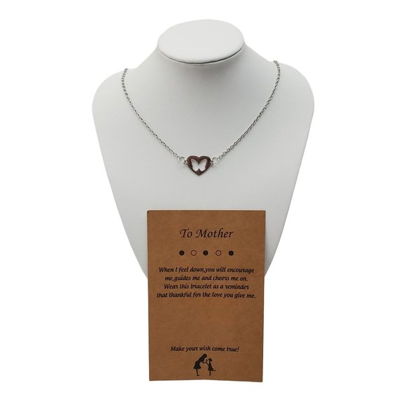 Mother Daughter Butterfly Duo Necklaces Silver Stainless Steel - Picture 3 of 8